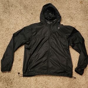 Gymshark Black Windbreaker Jacket But Logo Gymshark Eye Off